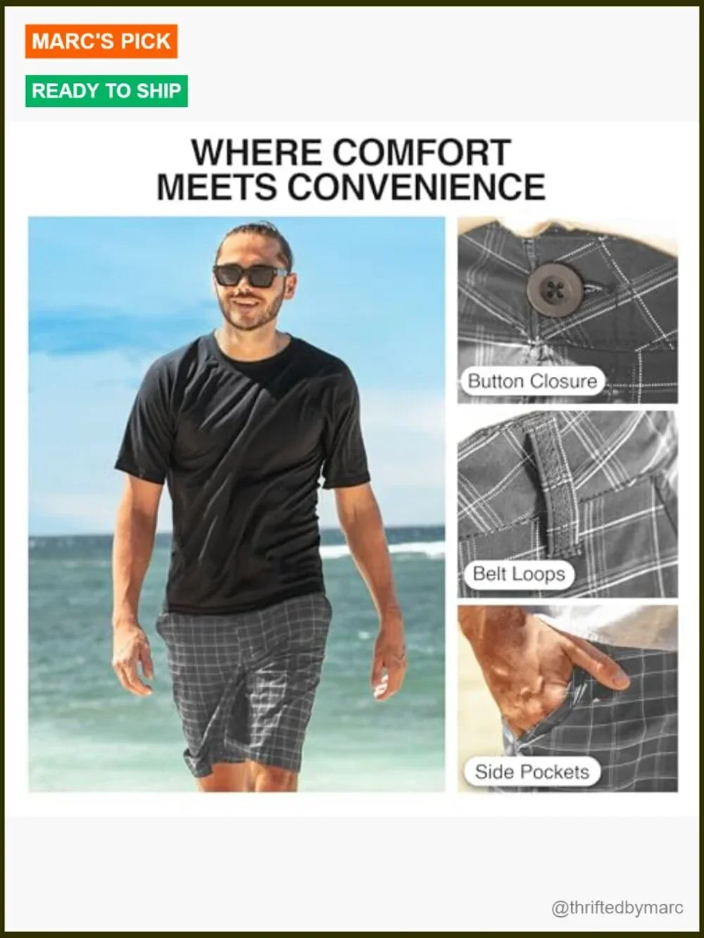 Men's Stretch Hybrid Boardshorts UPF 50+ Quick Dry 21 Inch
